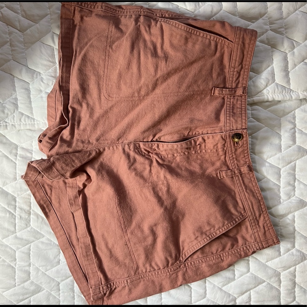 Pink high waisted Madewell shorts